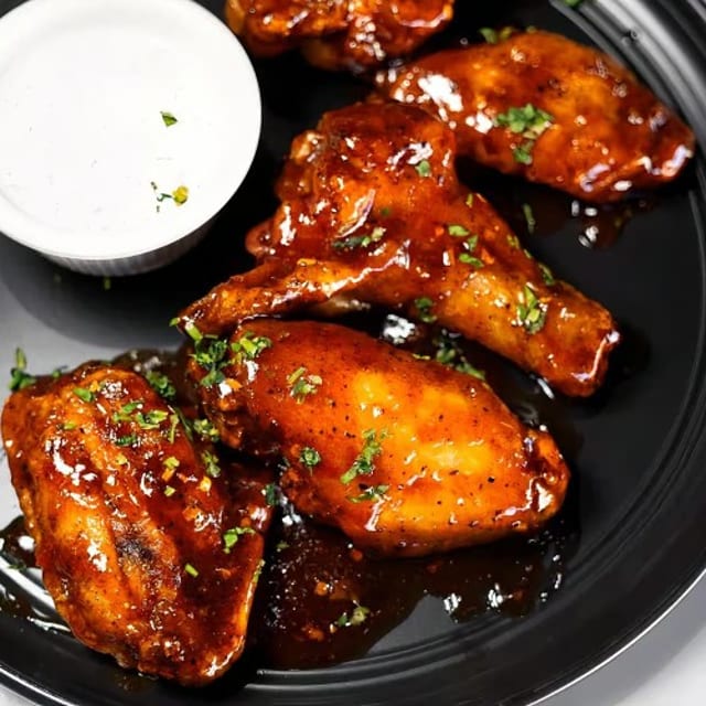 Garlic Pomegranate Chicken Wings (Sweet, Spicy, & Sour).